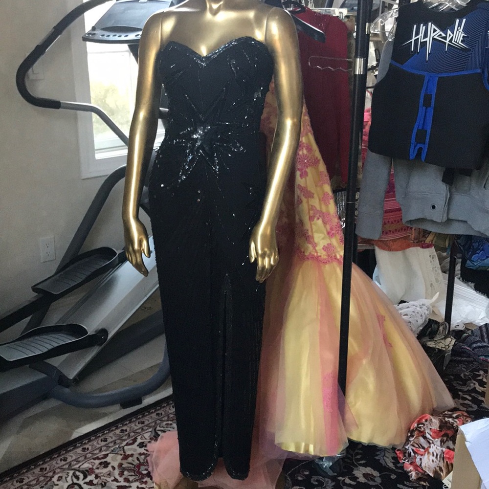 Knight, long black dress